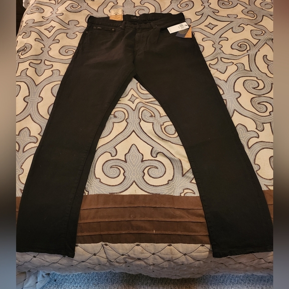 SOLD!! Polo Ralph Lauren Jeans Mens 36x32 Black Denim Sullivan Slim Stretch NWT! - Picture 7 of 12